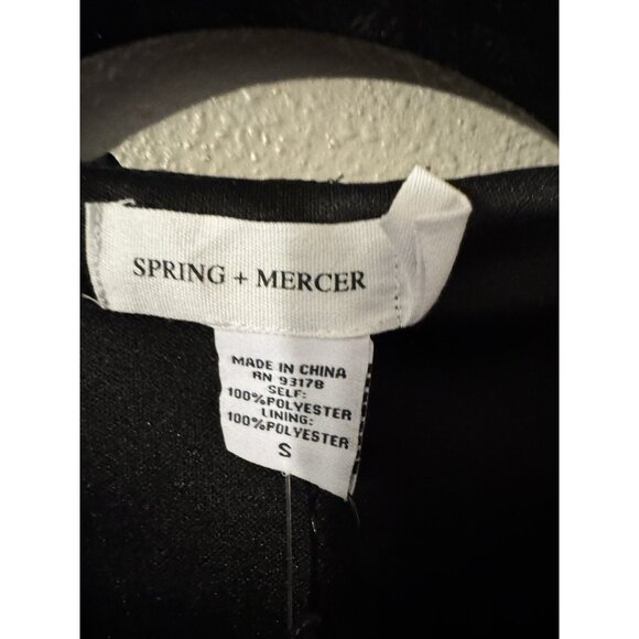 Spring + Mercer Women's Wrap Dress S Swiss Dot Floral Black White Ruffle NEW - Picture 8 of 11